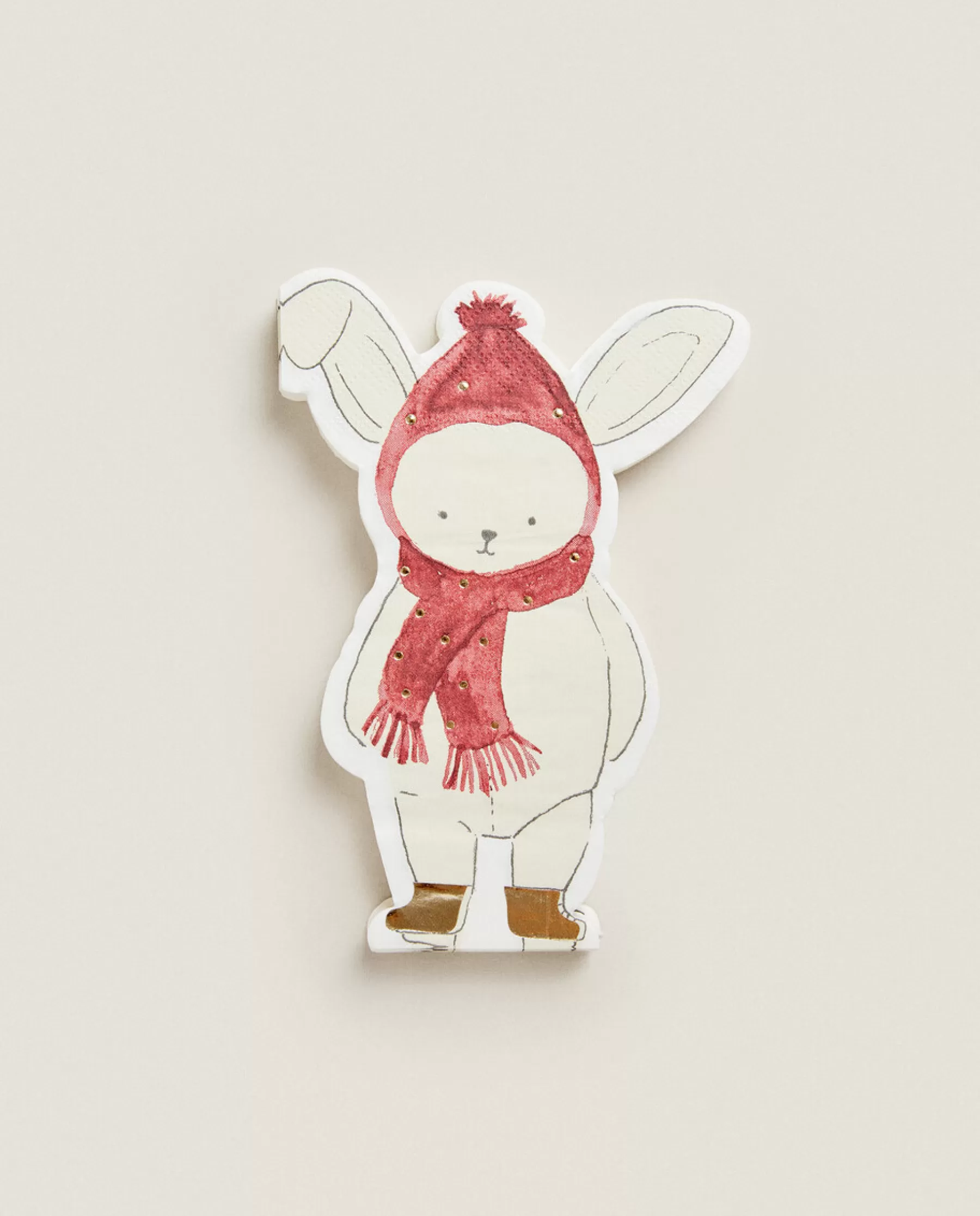 ZARA Home Pack Of Children'S Paper Napkins With Christmas Bunny Rabbit | Kids