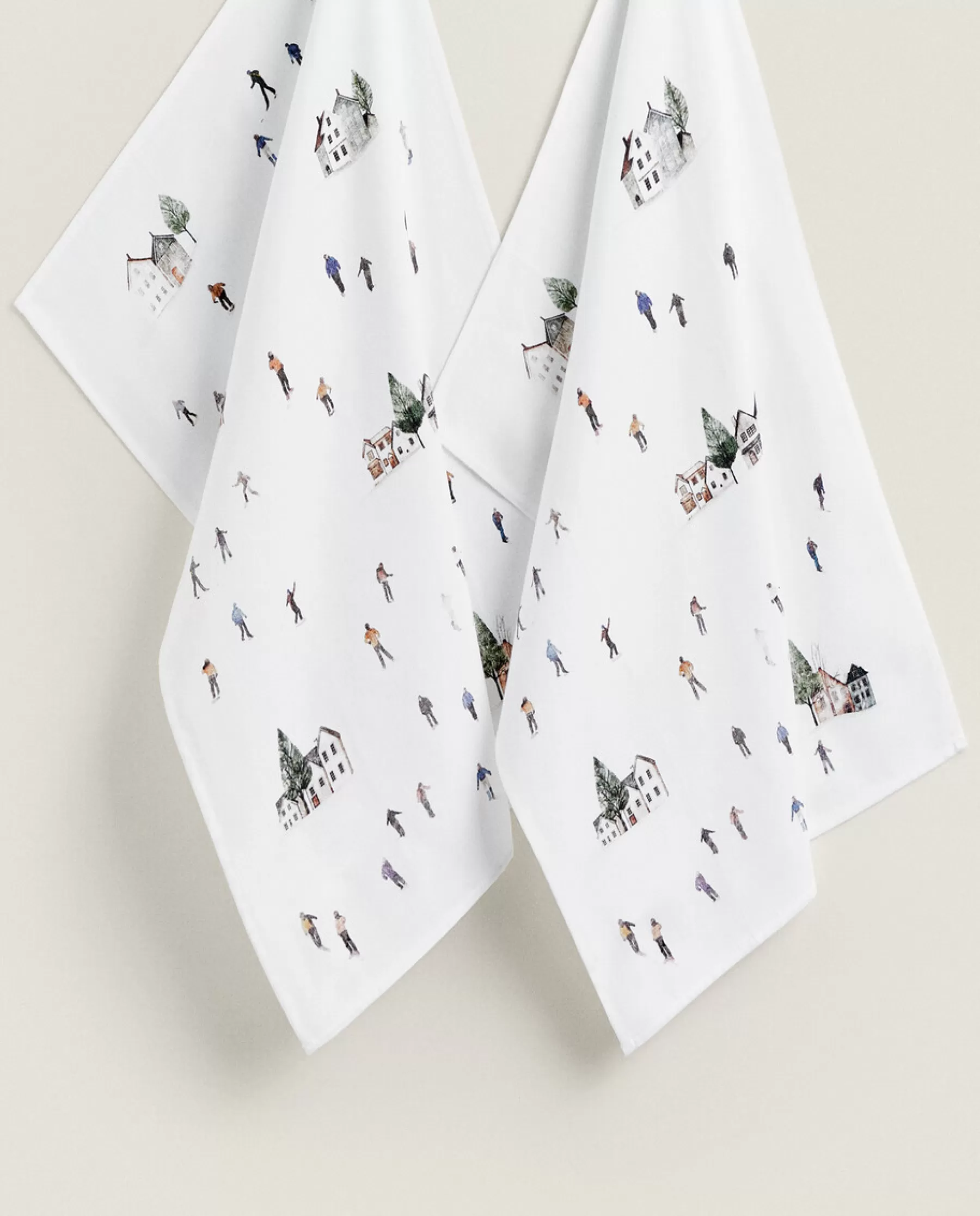 ZARA Home Pack Of Cotton Cloths With Skiers | Dining