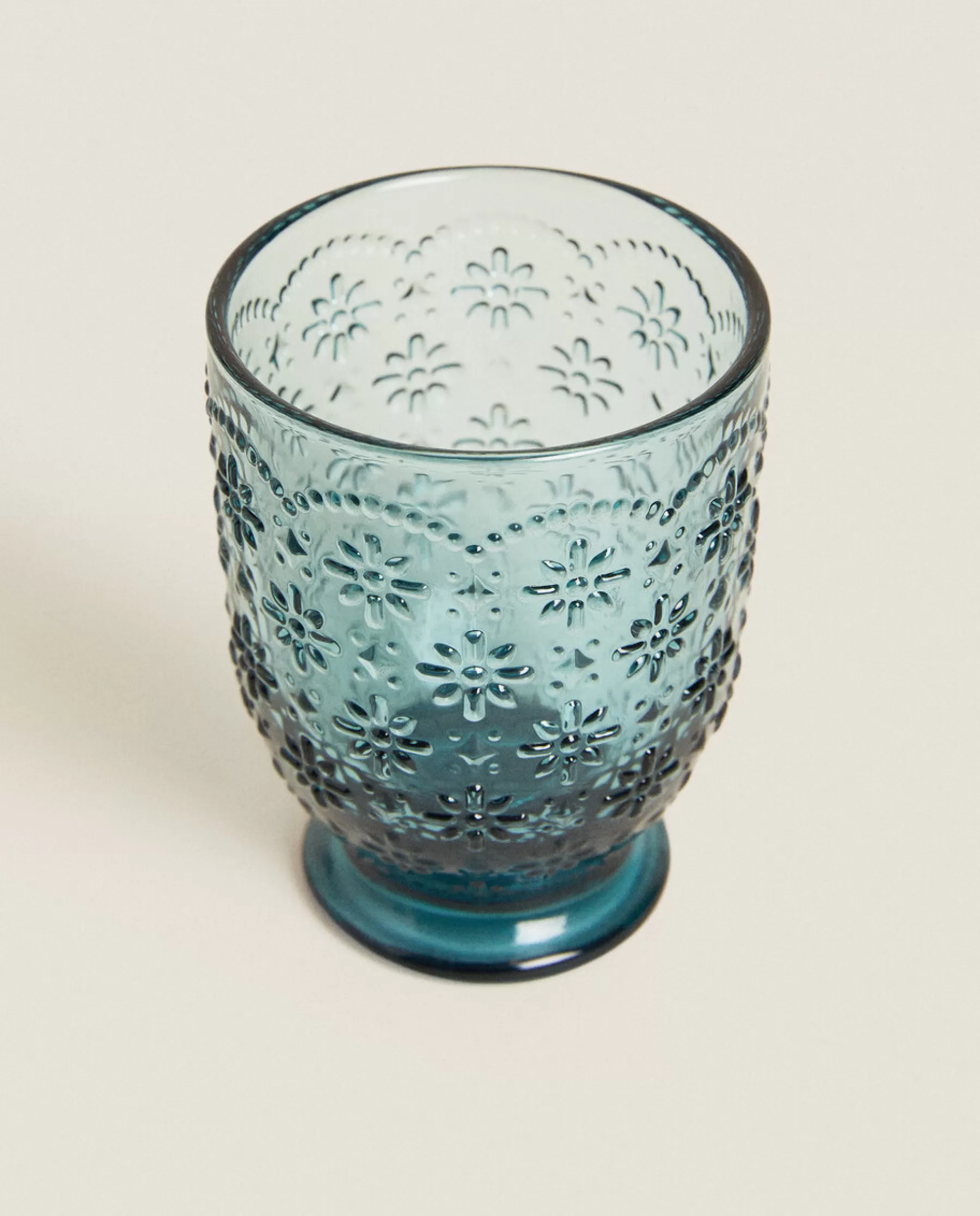 ZARA Home Raised Floral Design Glass Tumbler | Tumblers