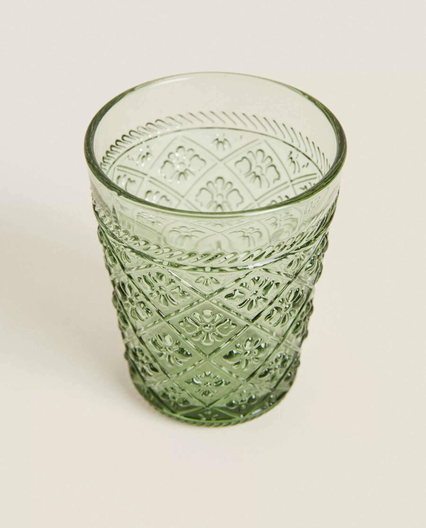 ZARA Home Raised Floral Design Glass Tumbler | Tumblers