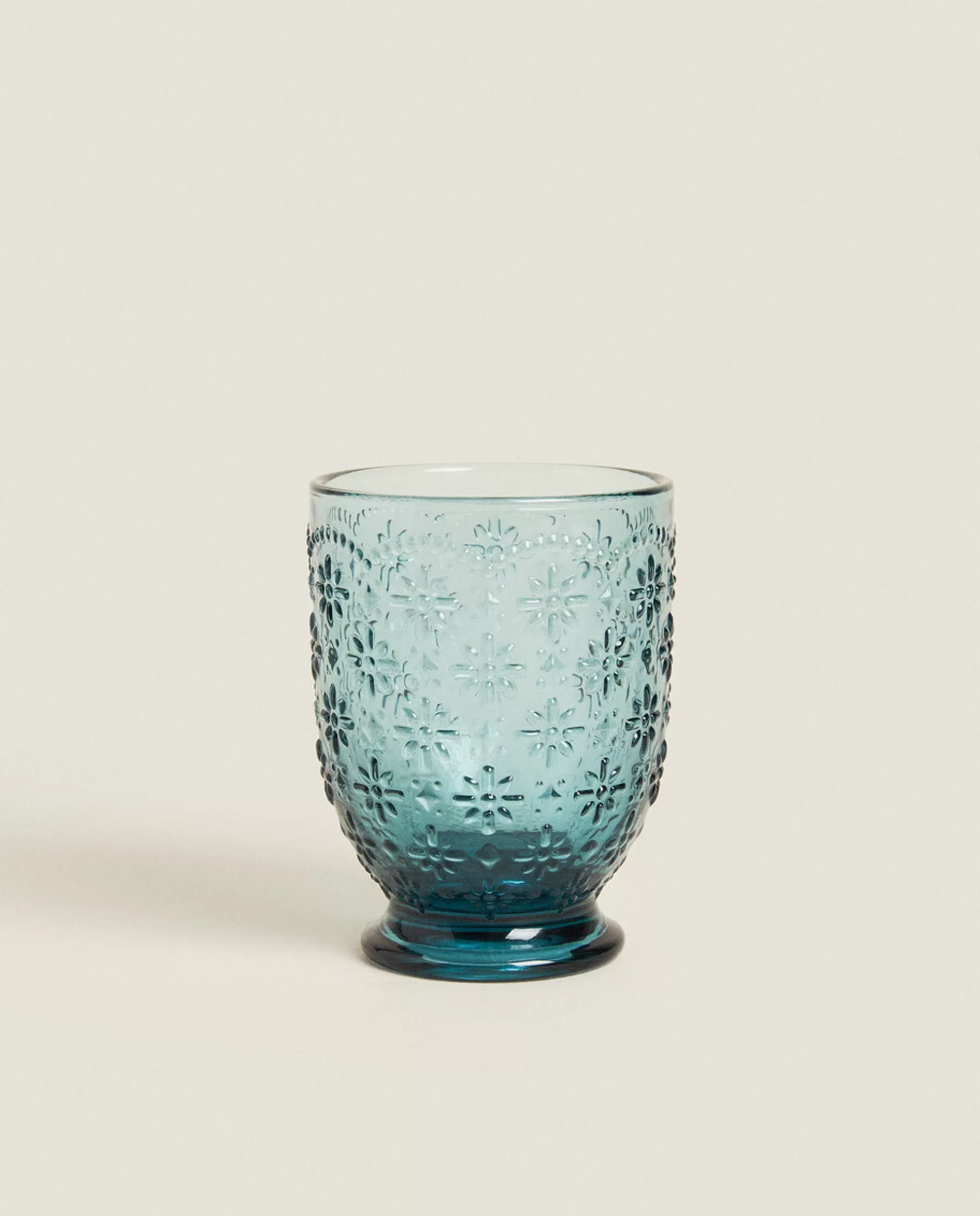 ZARA Home Raised Floral Design Glass Tumbler | Tumblers