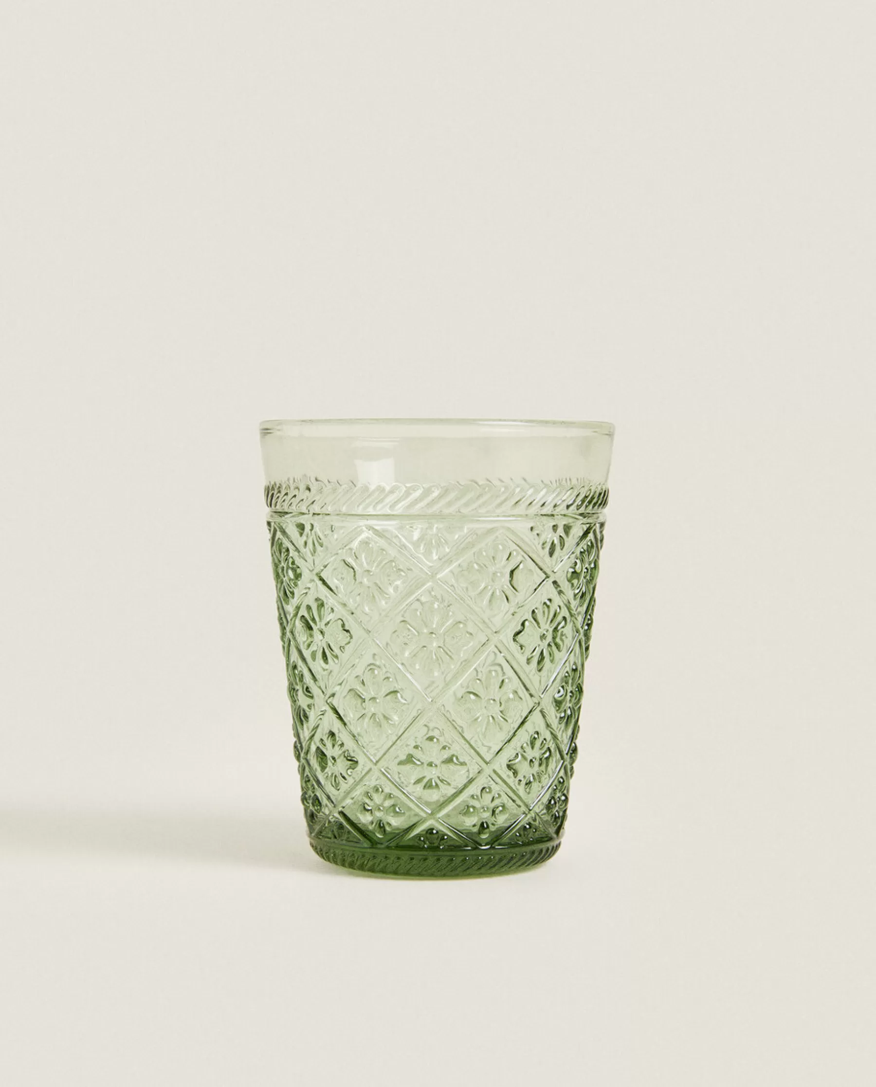 ZARA Home Raised Floral Design Glass Tumbler | Tumblers