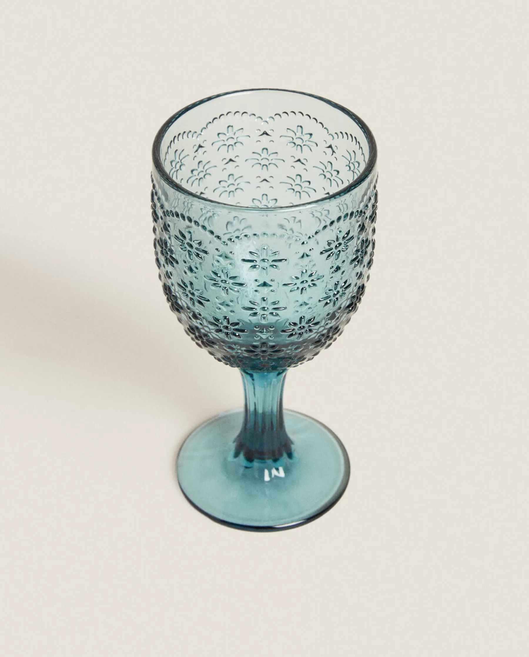 ZARA Home Raised Floral Design Wine Glass | Glasses And Flutes