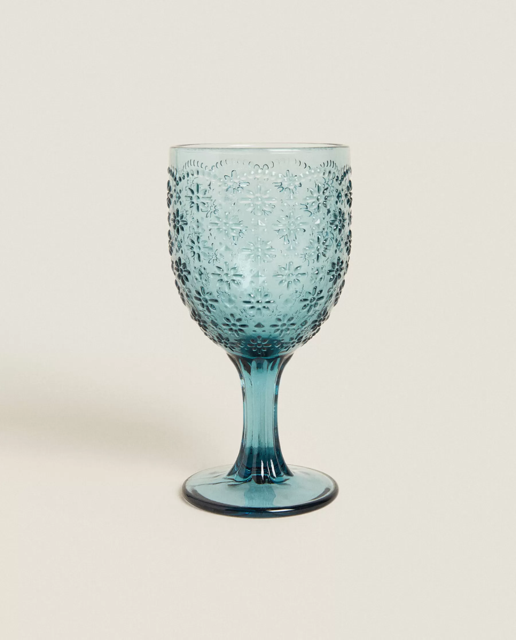 ZARA Home Raised Floral Design Wine Glass | Glasses And Flutes