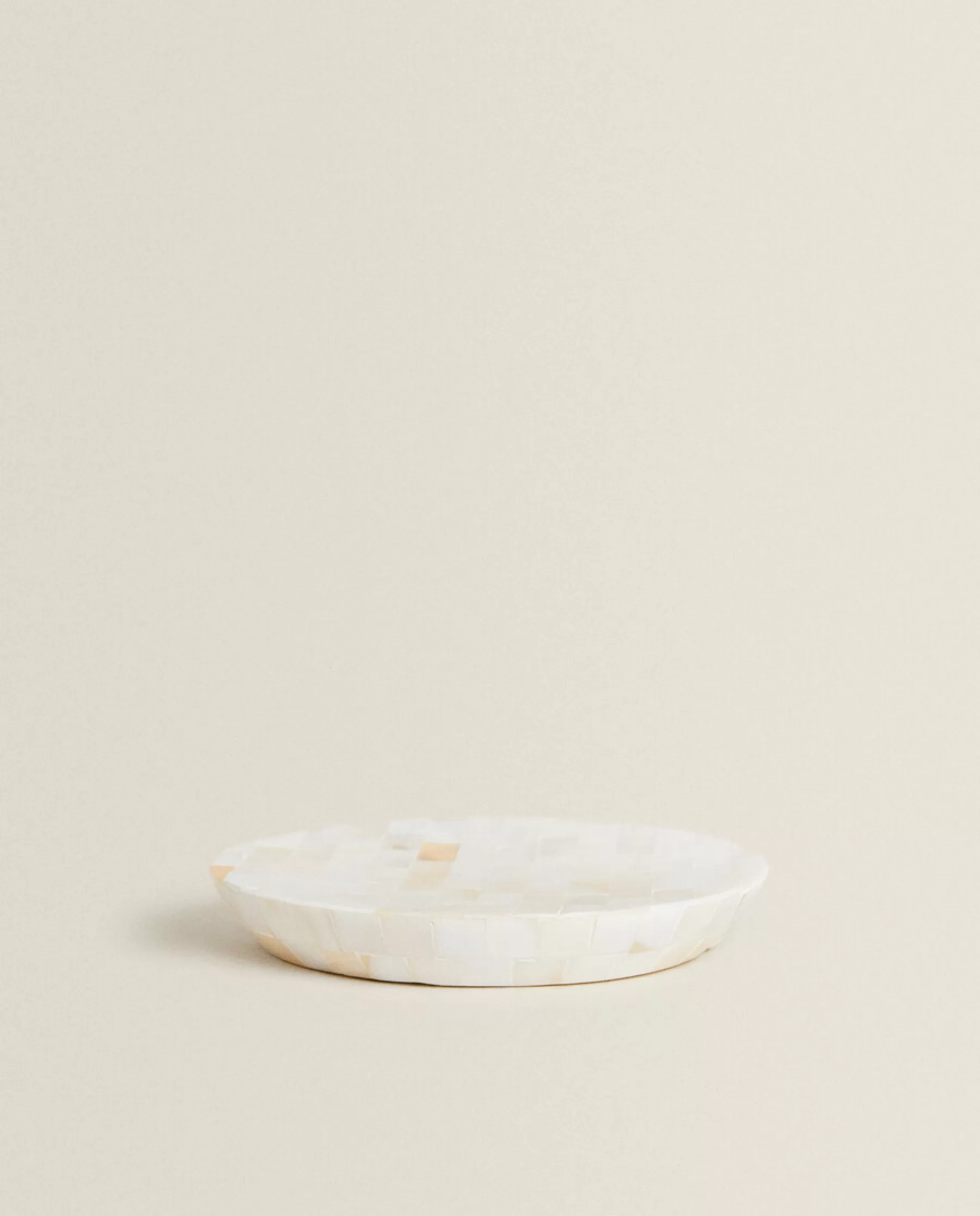 ZARA Home Round Mother-Of-Pearl Soap Dish | Soap Dishes