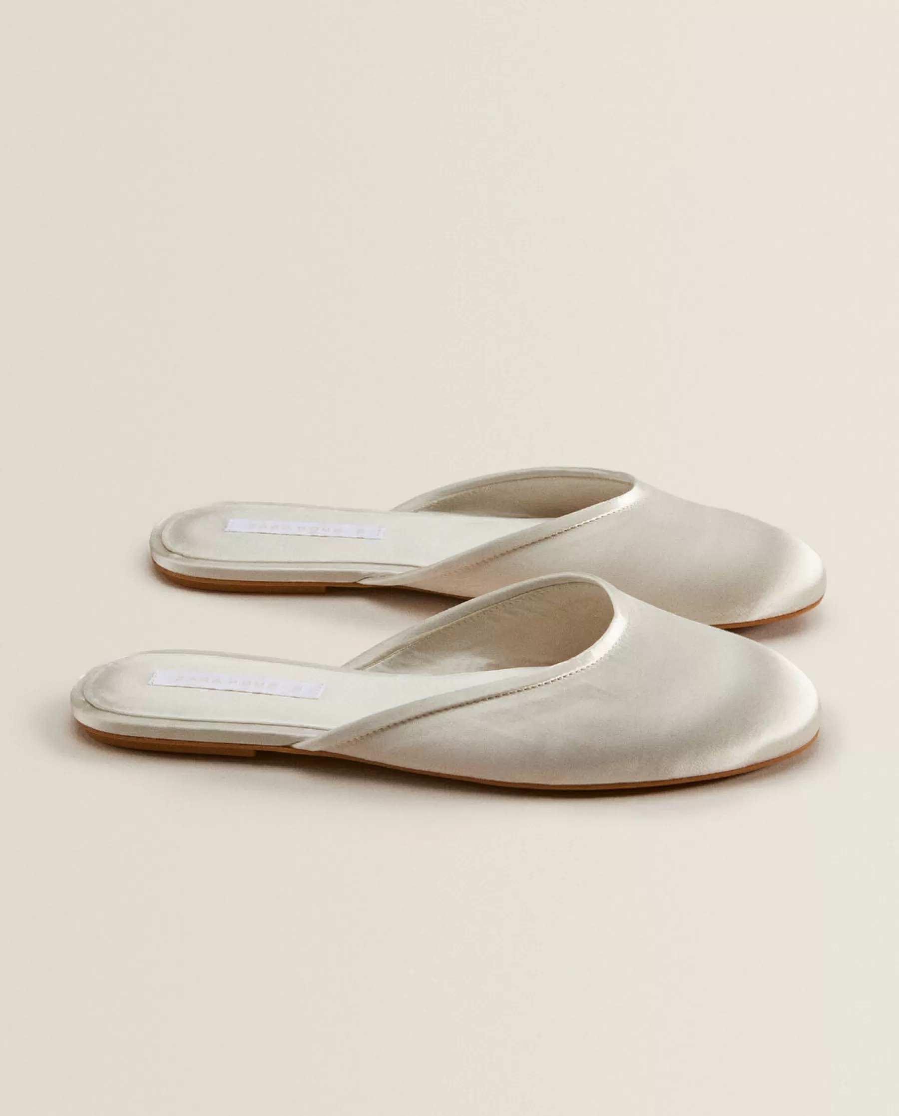 ZARA Home Sateen Slingback Slippers | Woman