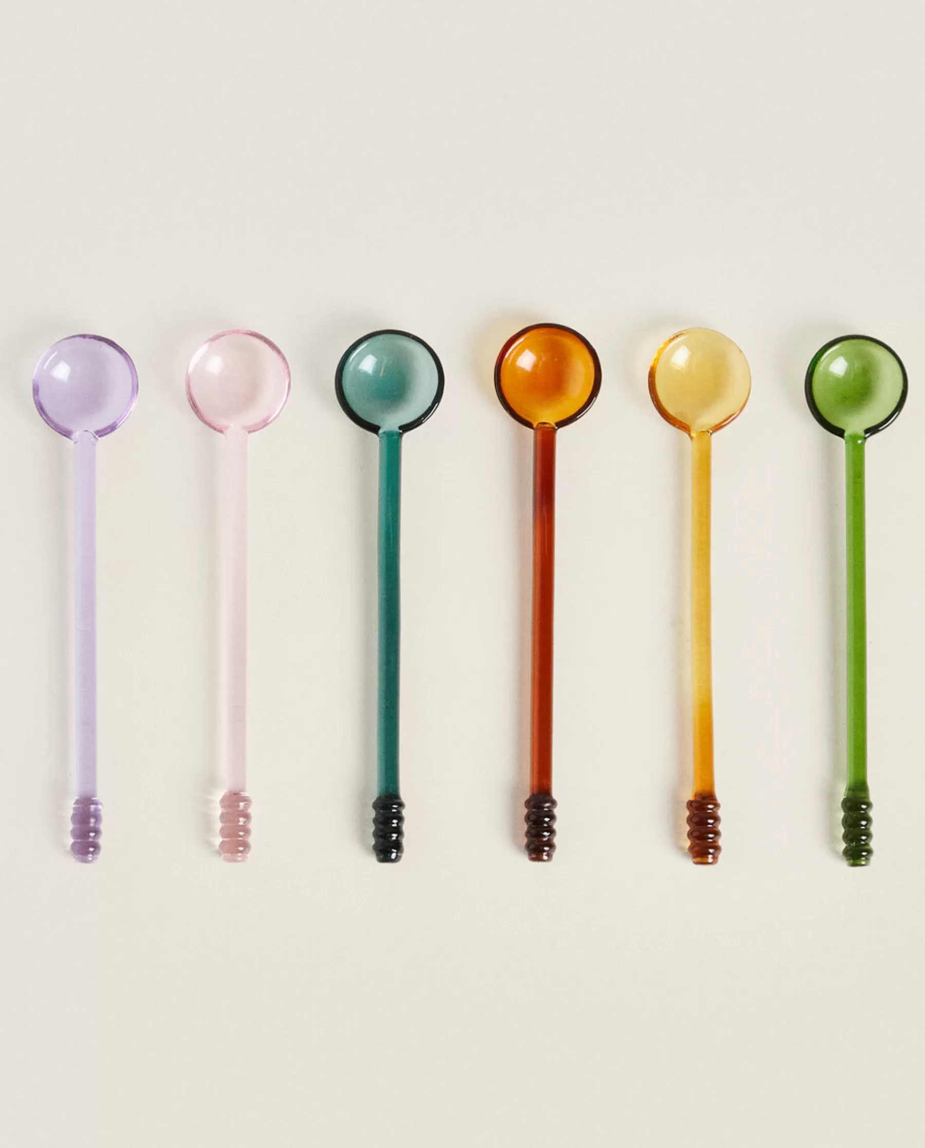 ZARA Home Set Of Borosilicate Glass Dessert Spoons | Borosilicate Glass