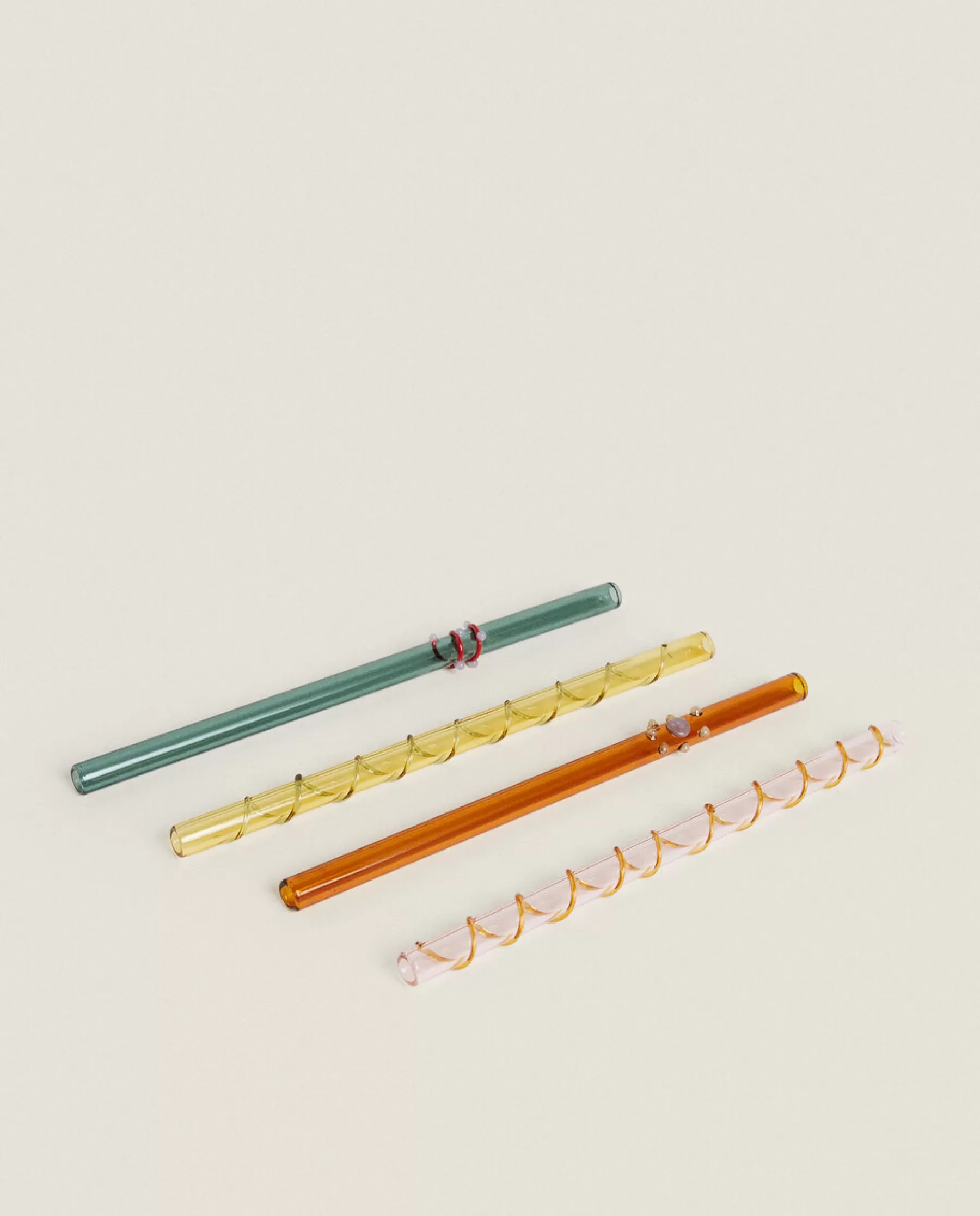 ZARA Home Set Of Borosilicate Glass Straws | Borosilicate Glass