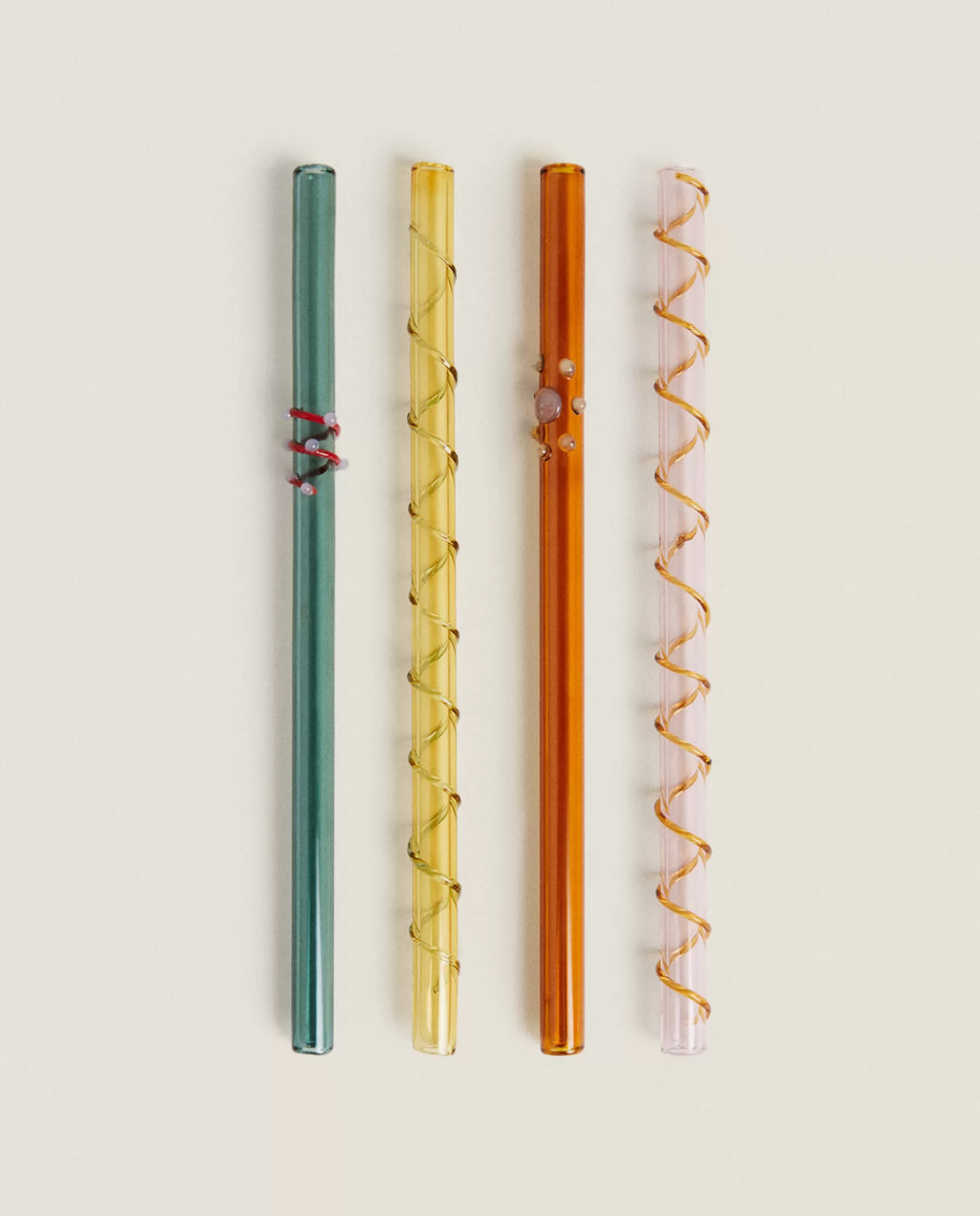 ZARA Home Set Of Borosilicate Glass Straws | Borosilicate Glass