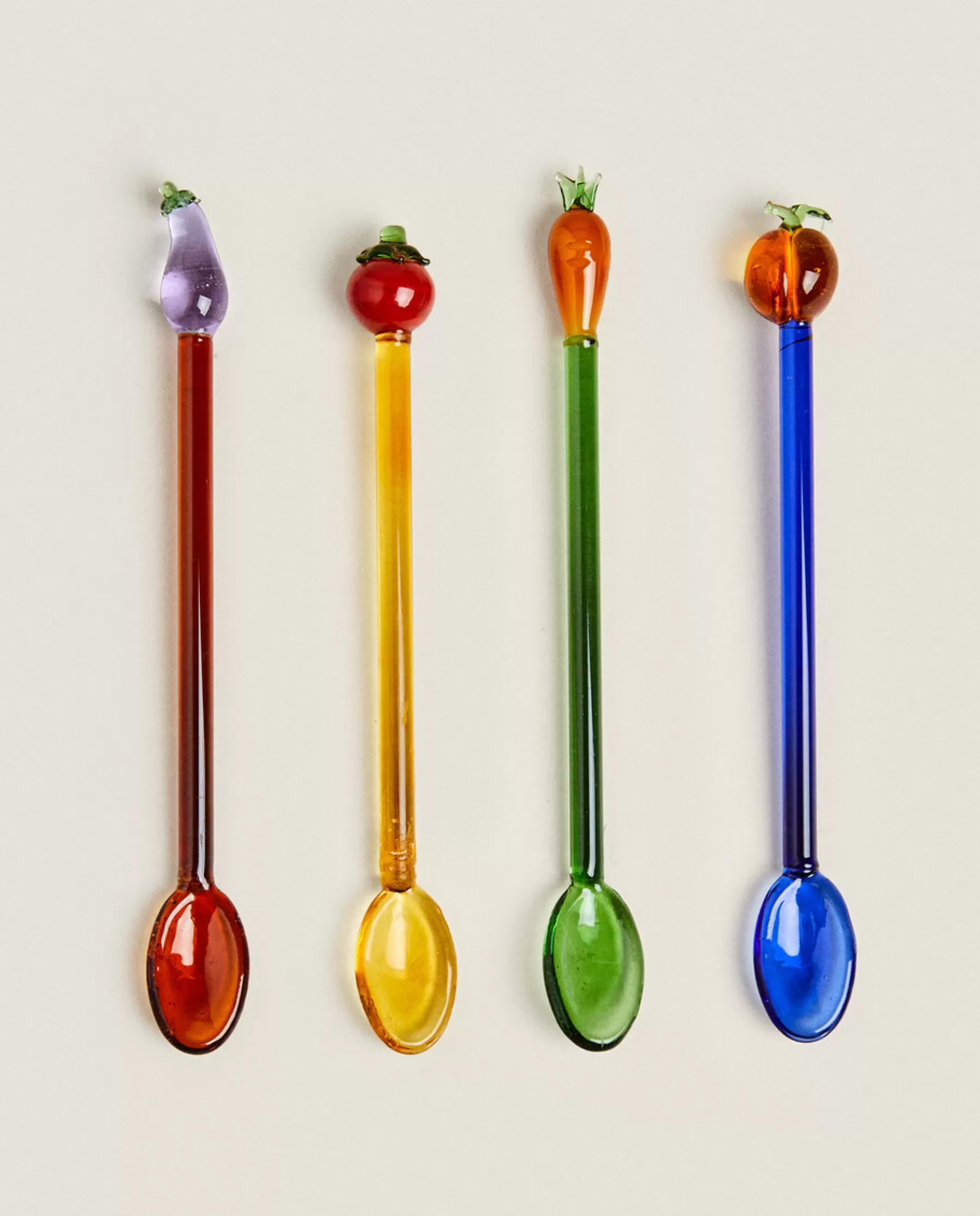 ZARA Home Set Of Plant Dessert Spoons | Borosilicate Glass