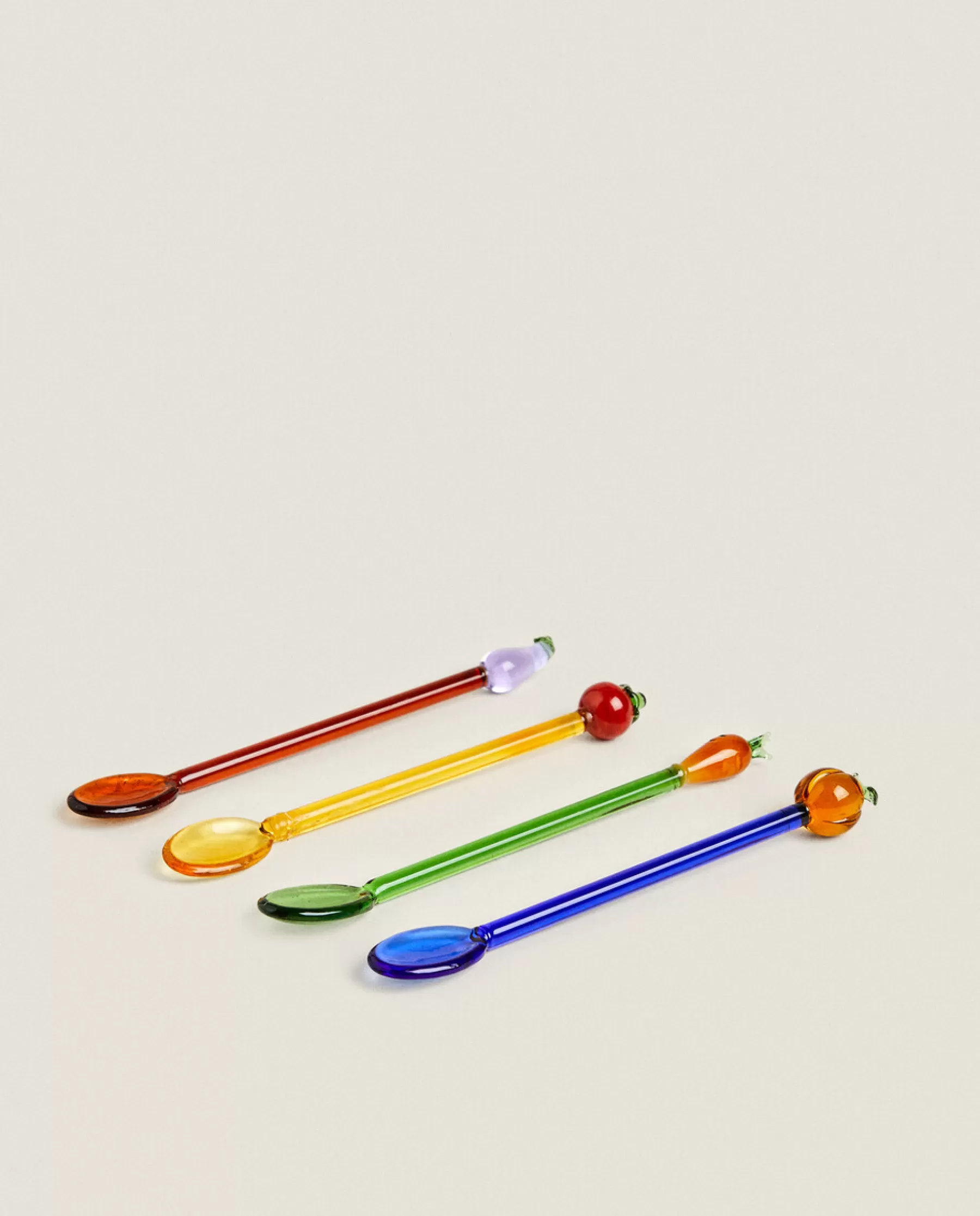 ZARA Home Set Of Plant Dessert Spoons | Borosilicate Glass