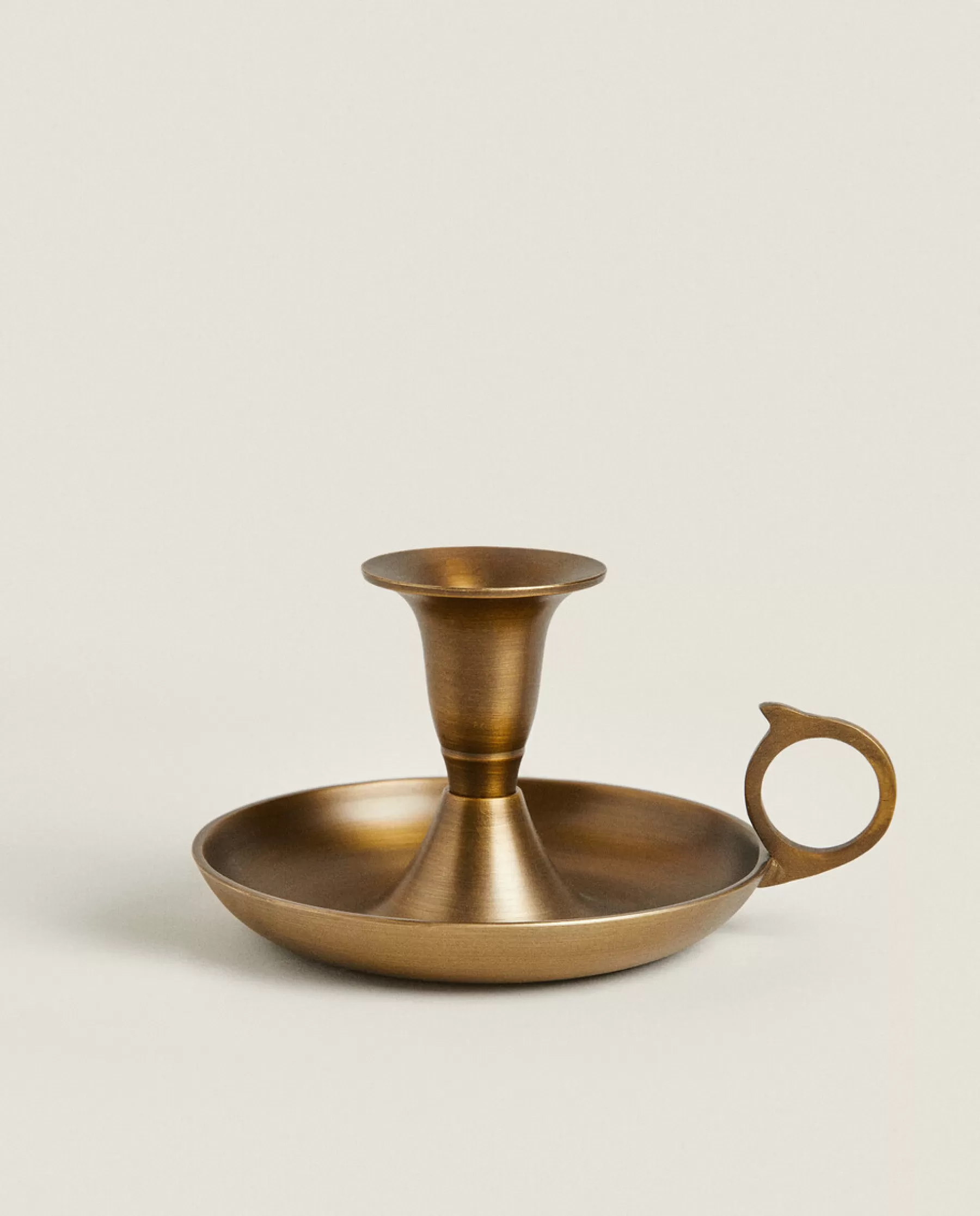 ZARA Home Small Golden Candlestick | Candlesticks And Tealight Holders