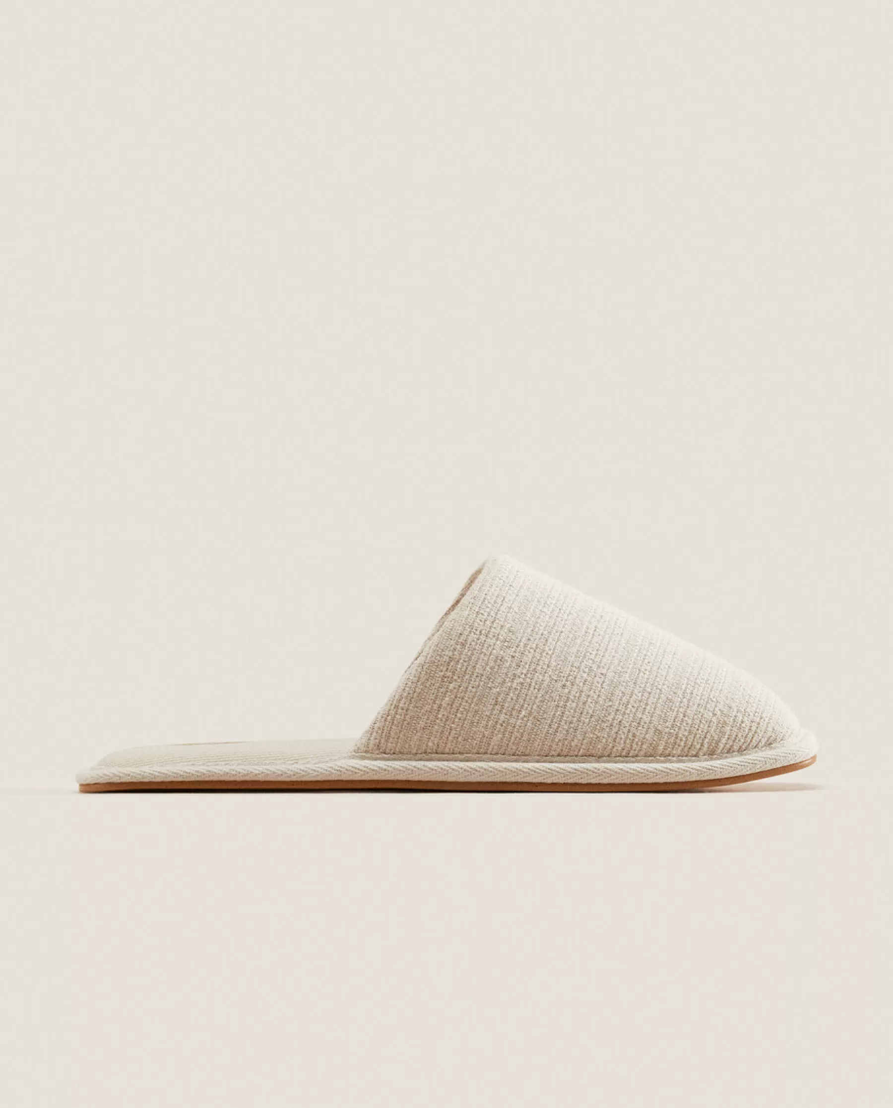 ZARA Home Square Toe Fabric Slippers | Woman