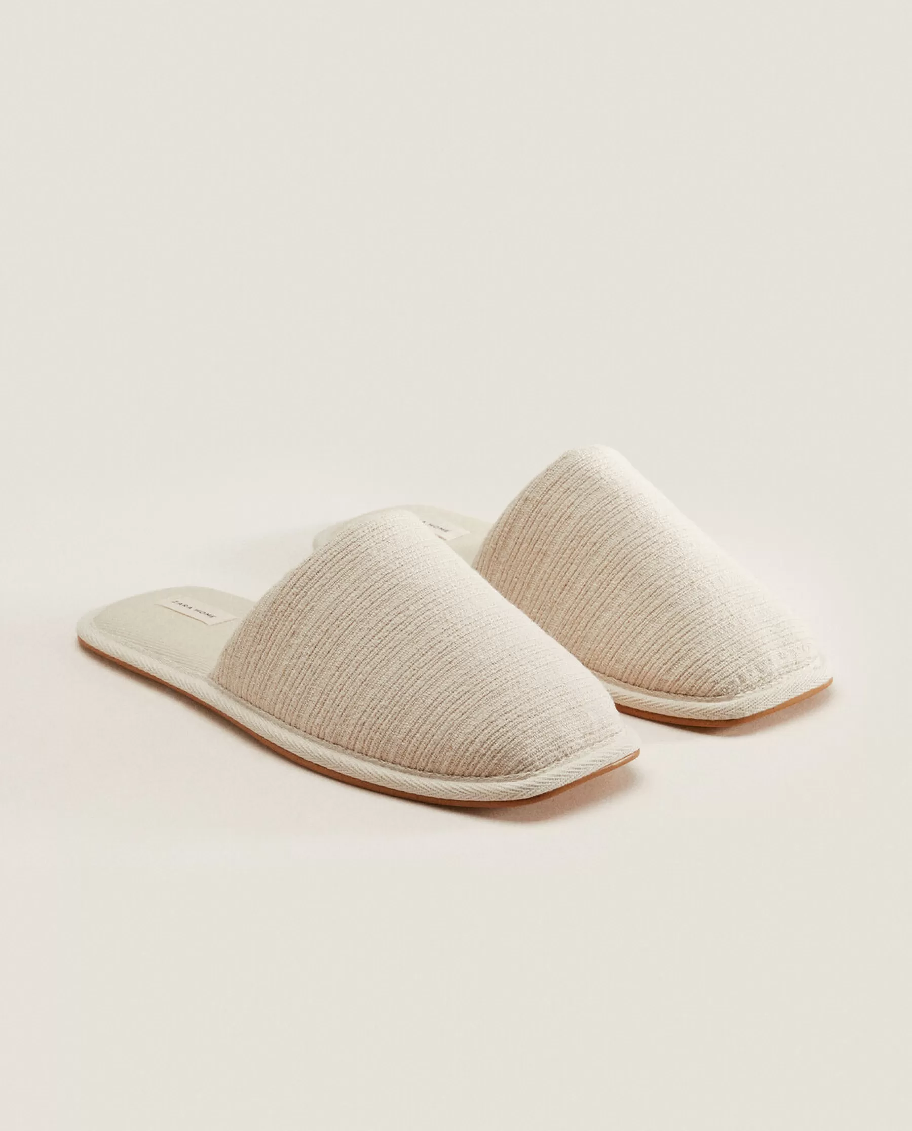 ZARA Home Square Toe Fabric Slippers | Woman