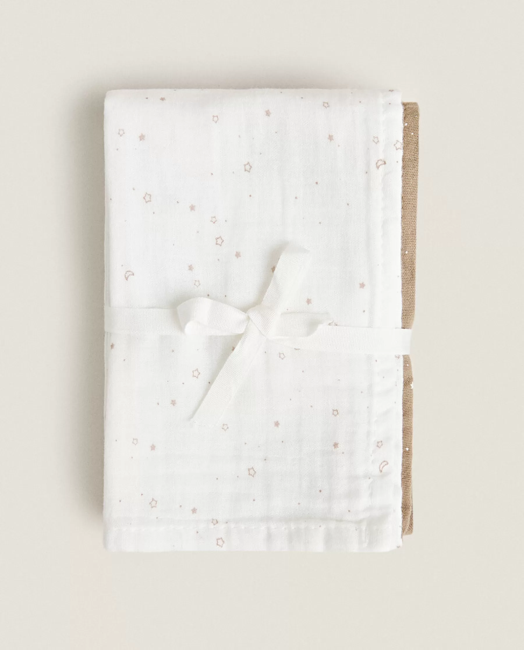 ZARA Home Star Print Muslin Cloths (Pack Of 3) | Mealtime