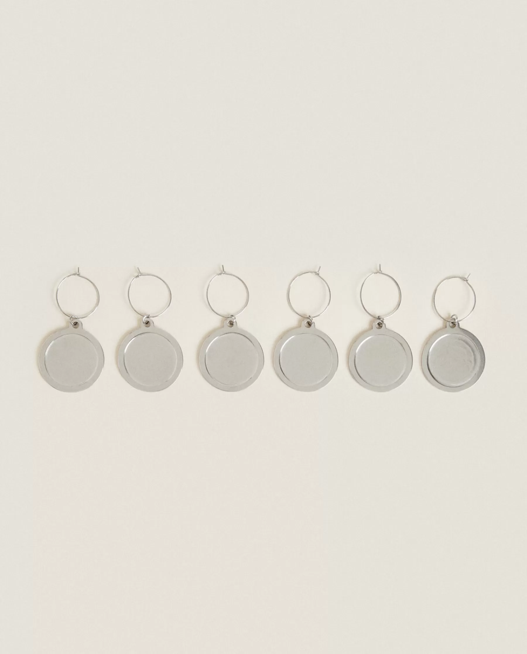 ZARA Home Steel Wine Glass Charms (Set Of 6) | Wine & Cheese Collection