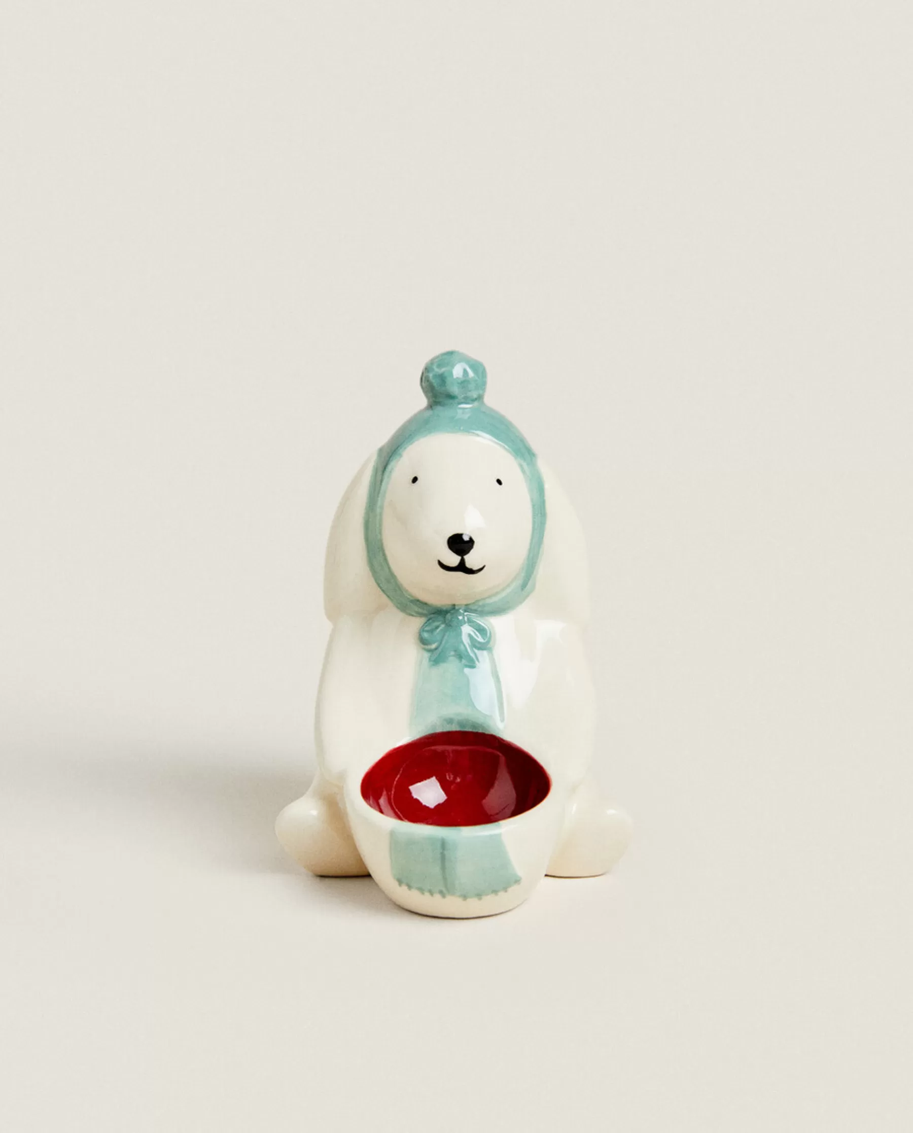 ZARA Home Stoneware Christmas Bunny Rabbit Egg Cup | Kids