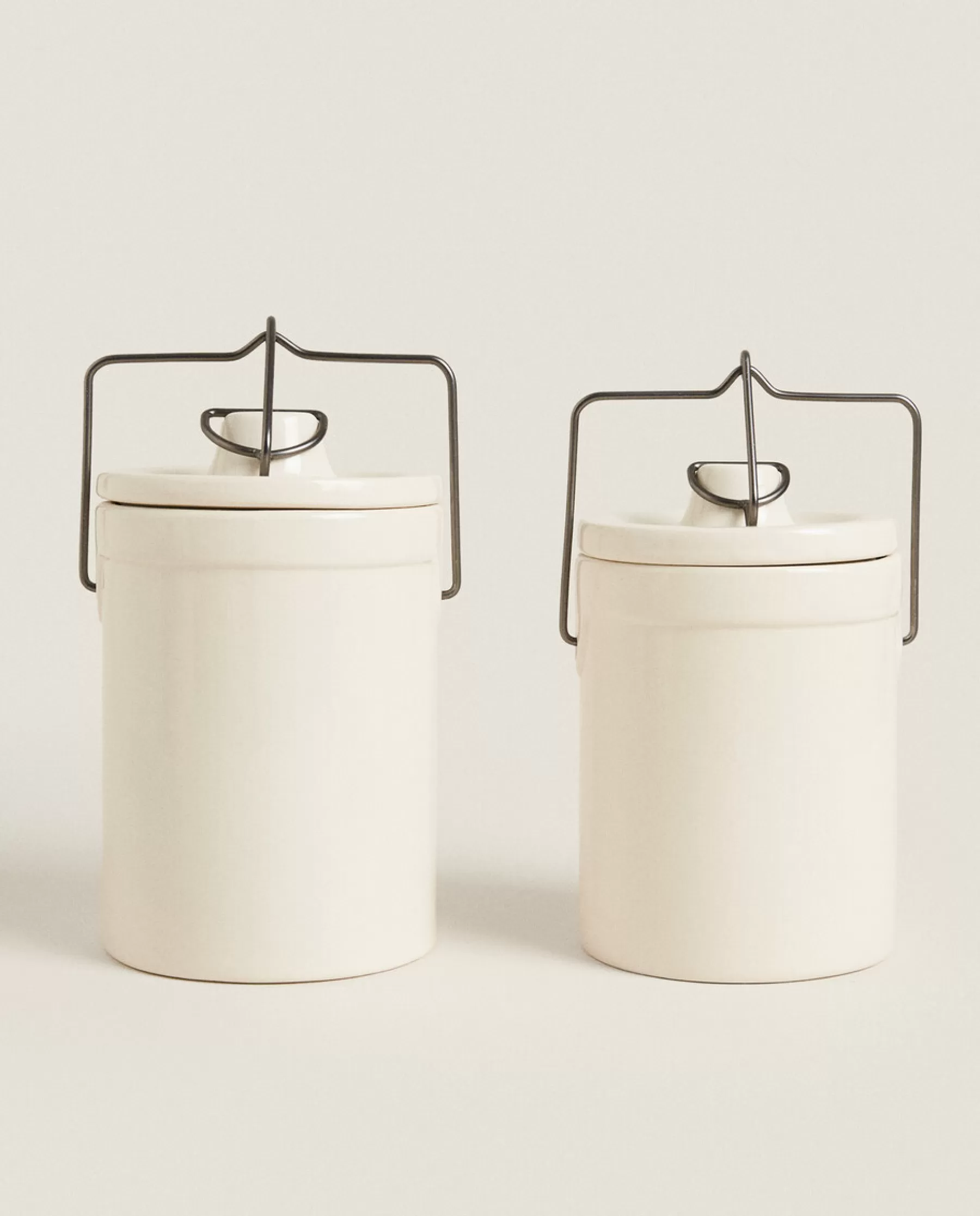 ZARA Home Stoneware Cylindrical Jar | Storage