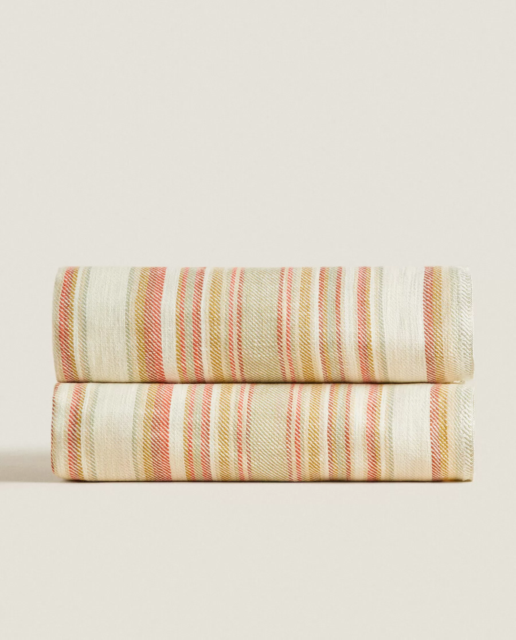 ZARA Home Striped Cotton And Linen Blanket | Blankets