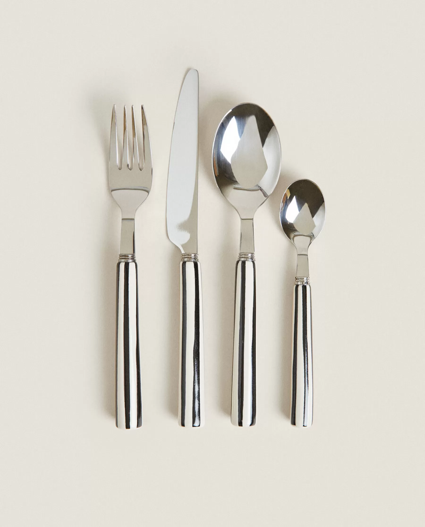 ZARA Home Striped Flatware Set (4 Pieces) | Cutlery