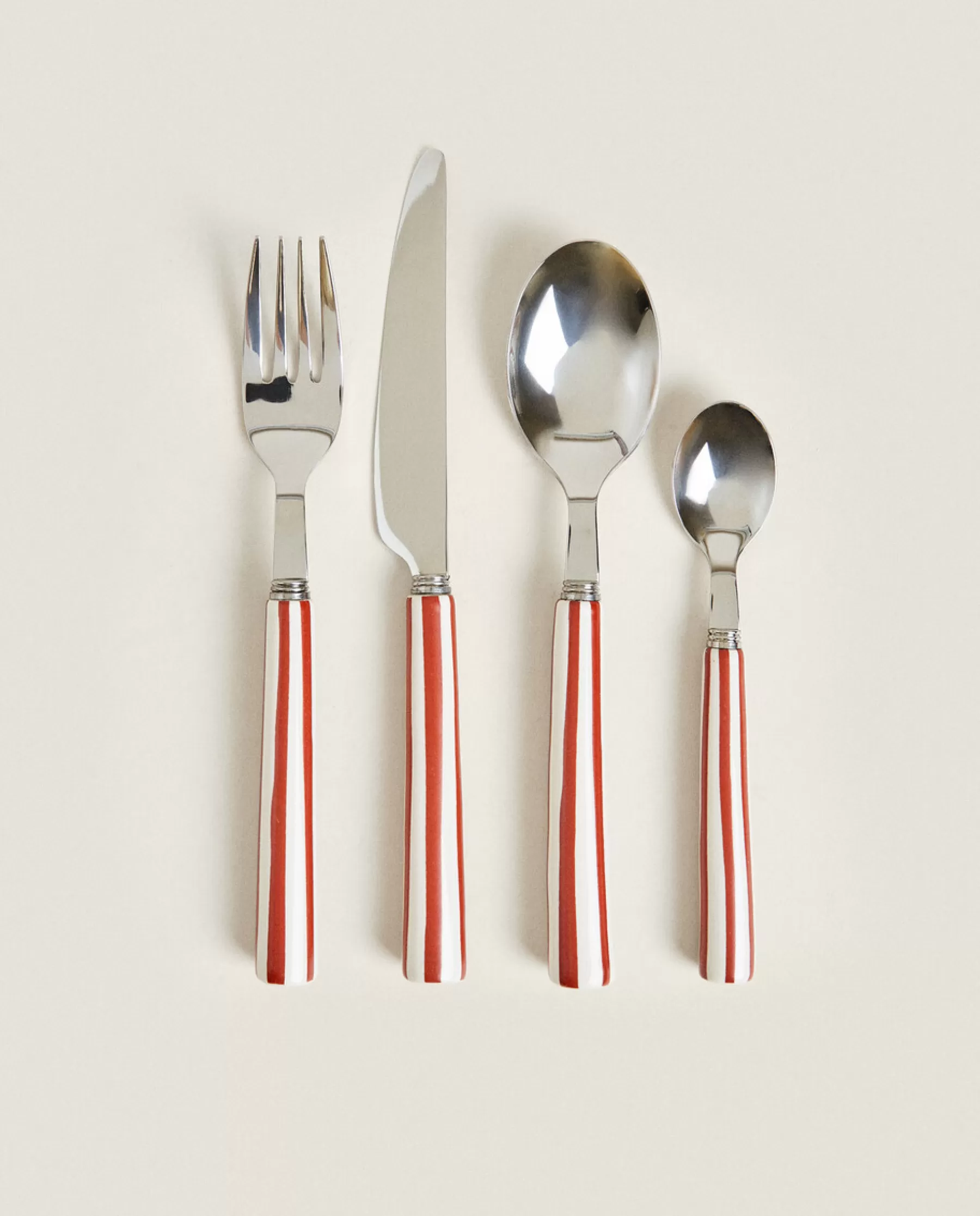 ZARA Home Striped Flatware Set (4 Pieces) | Cutlery