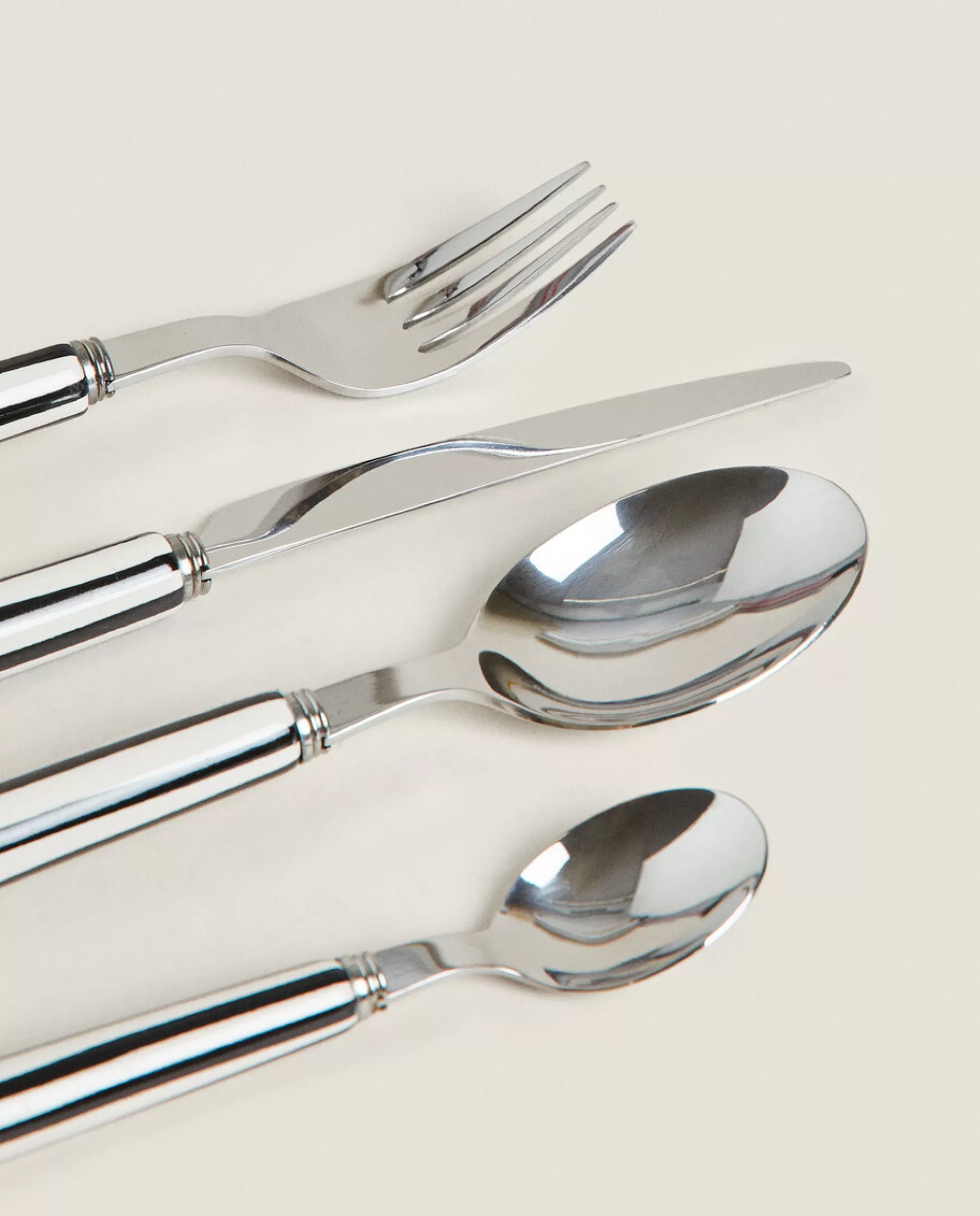 ZARA Home Striped Flatware Set (4 Pieces) | Cutlery