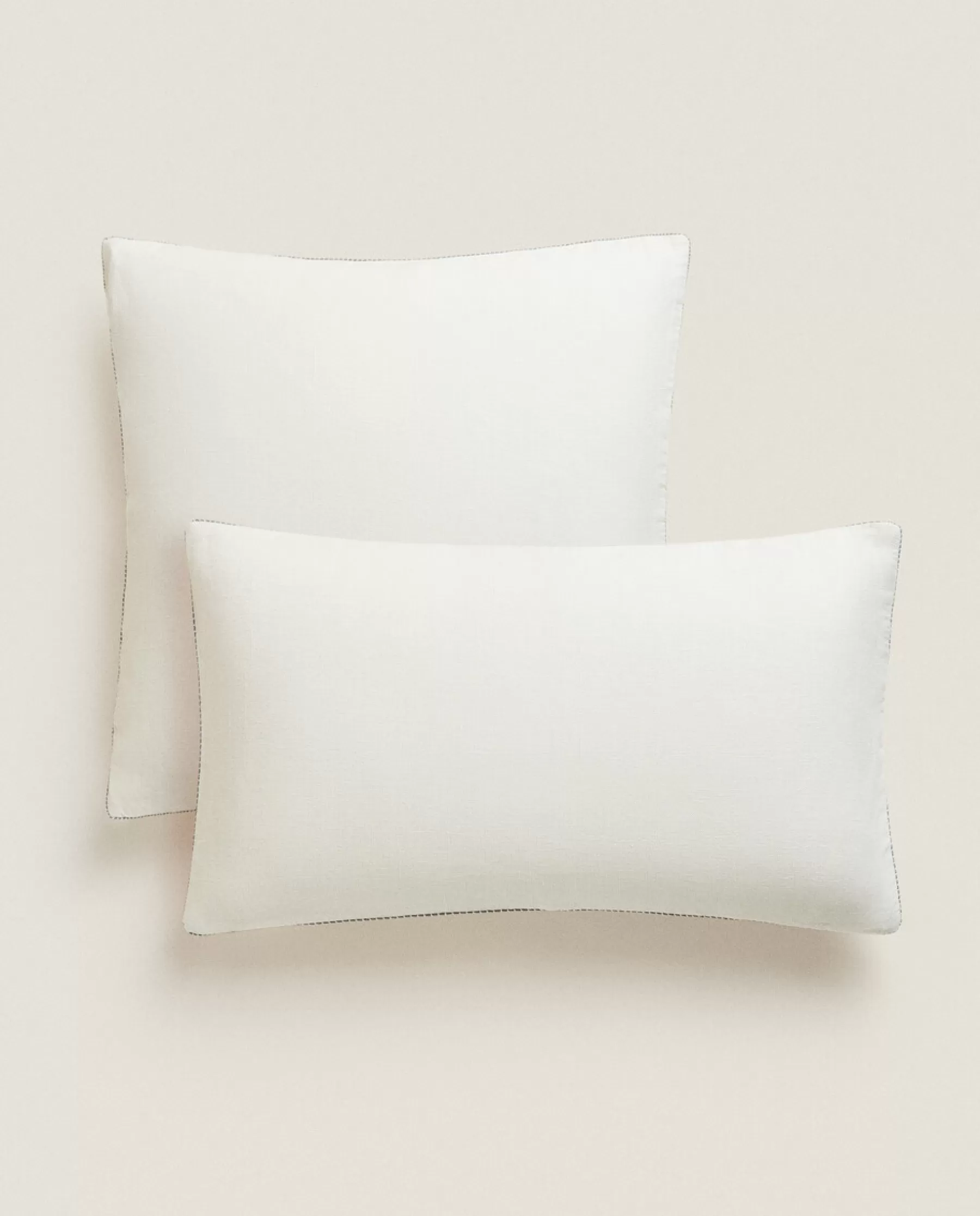 ZARA Home Throw Pillow Cover With Backstitching | Solid