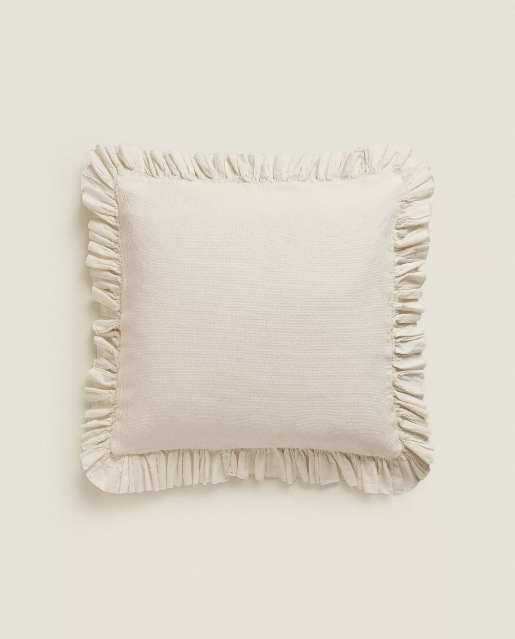 ZARA Home Throw Pillow Cover With Pleated Ruffle | Bedspreads