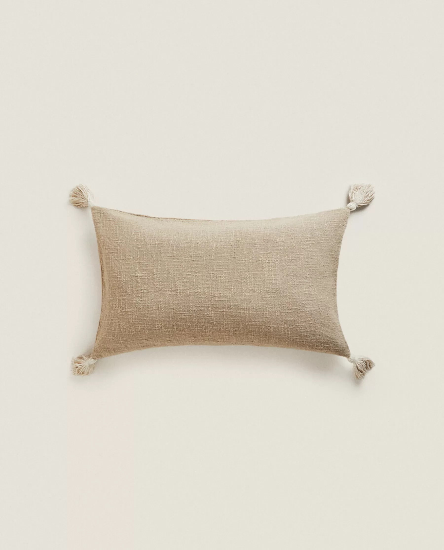 ZARA Home Throw Pillow Cover With Tassels | Solid