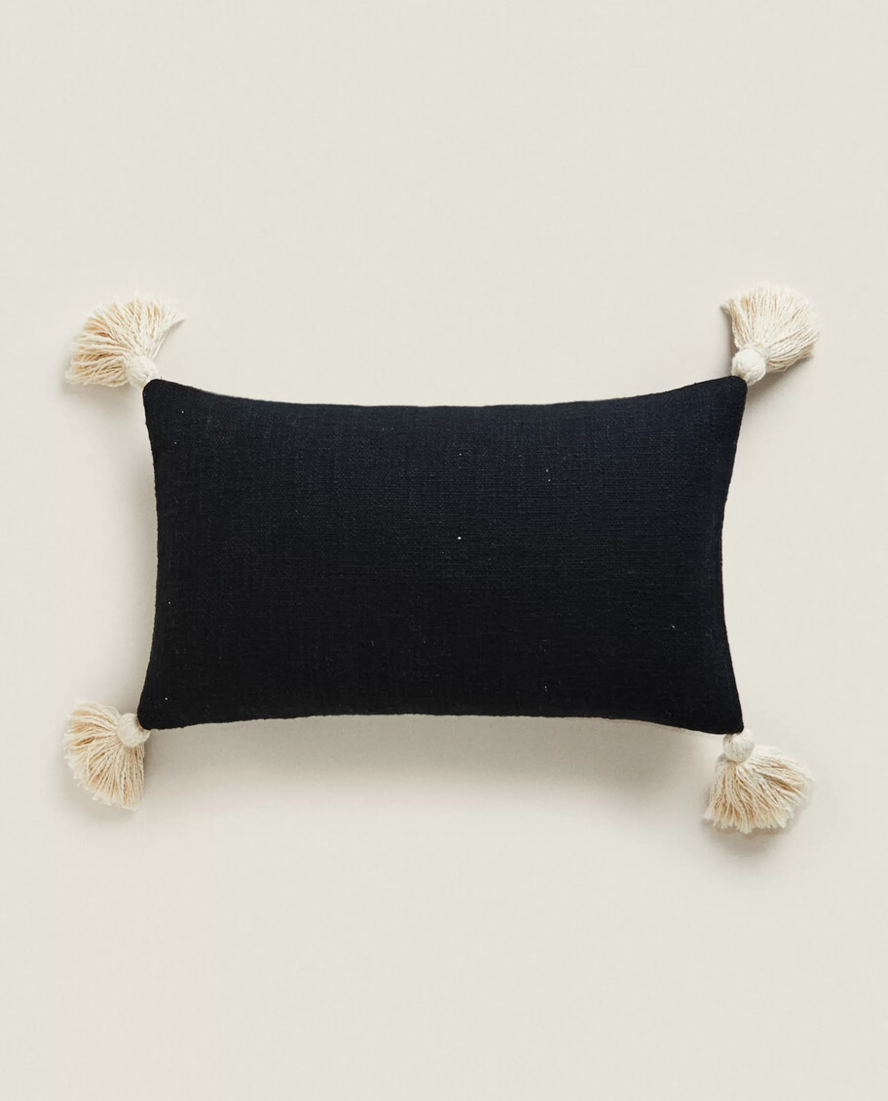 ZARA Home Throw Pillow Cover With Tassels | Solid