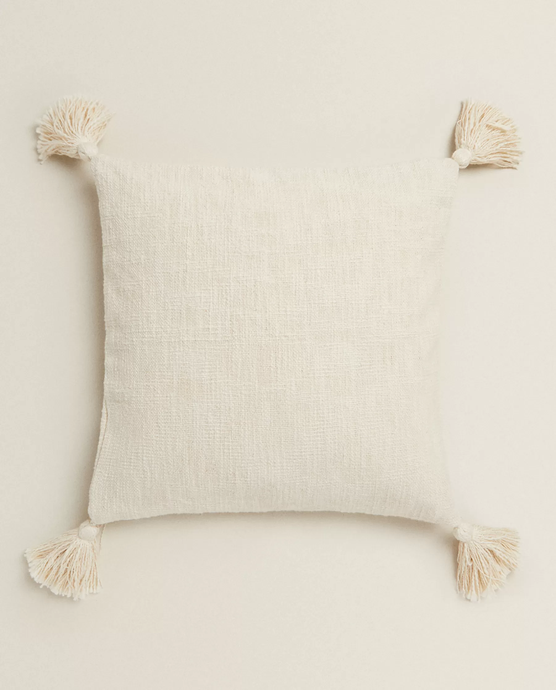 ZARA Home Throw Pillow Cover With Tassels | Solid