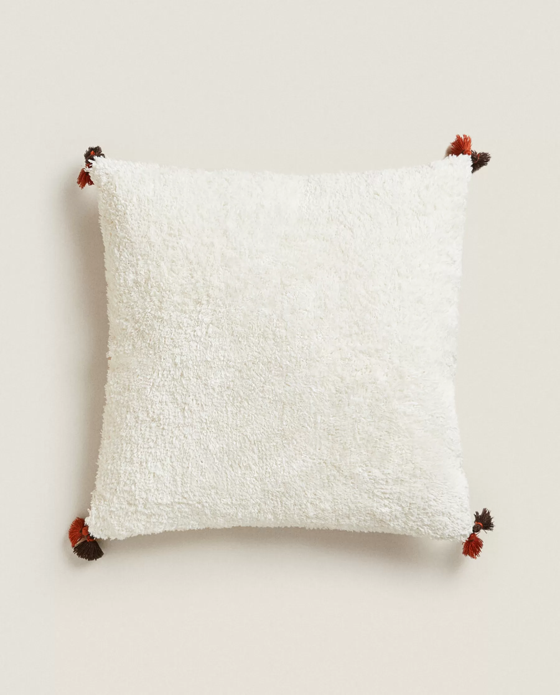 ZARA Home Throw Pillow Cover With Tassels | Solid