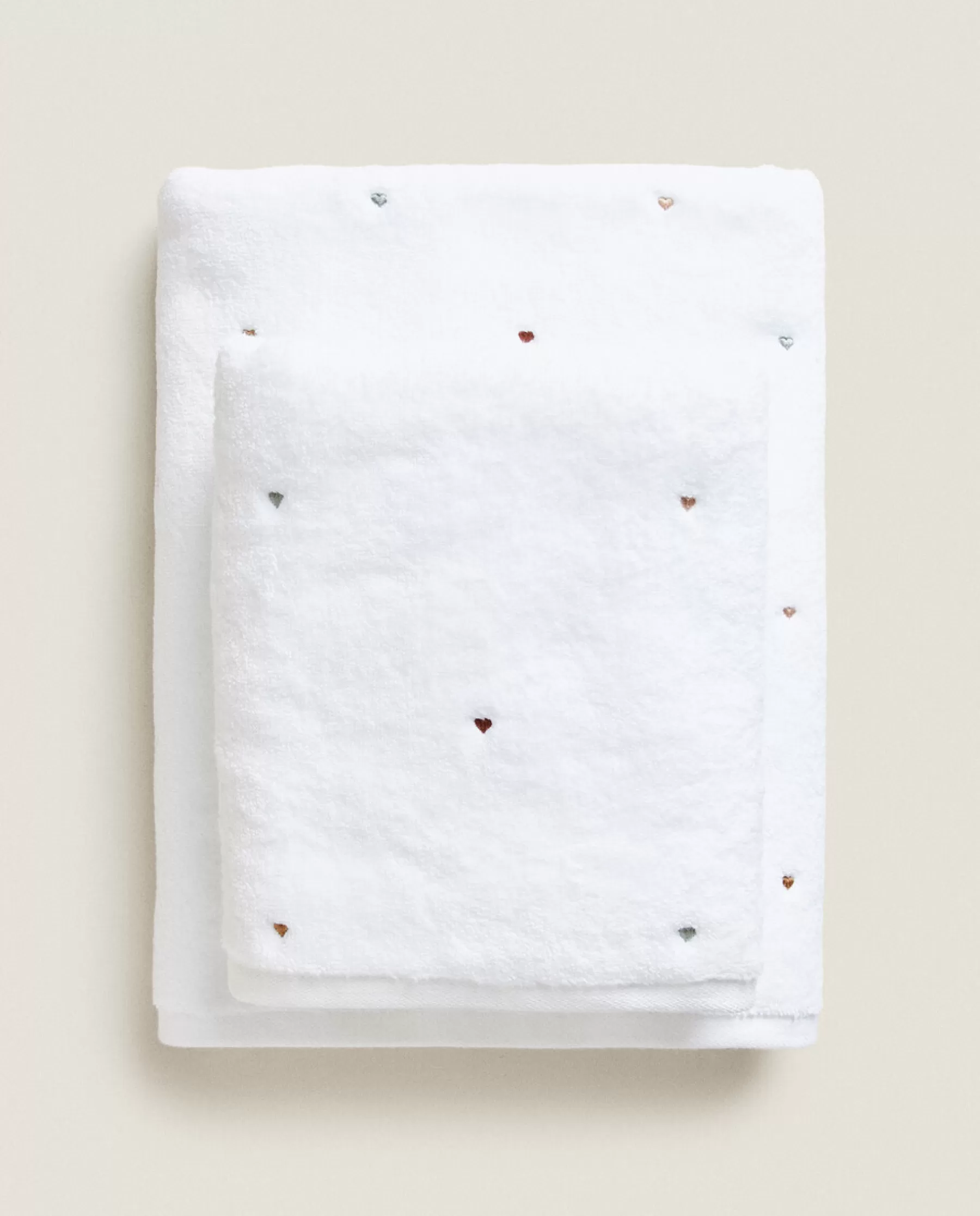 ZARA Home Towel With Embroidered Hearts | Bathroom