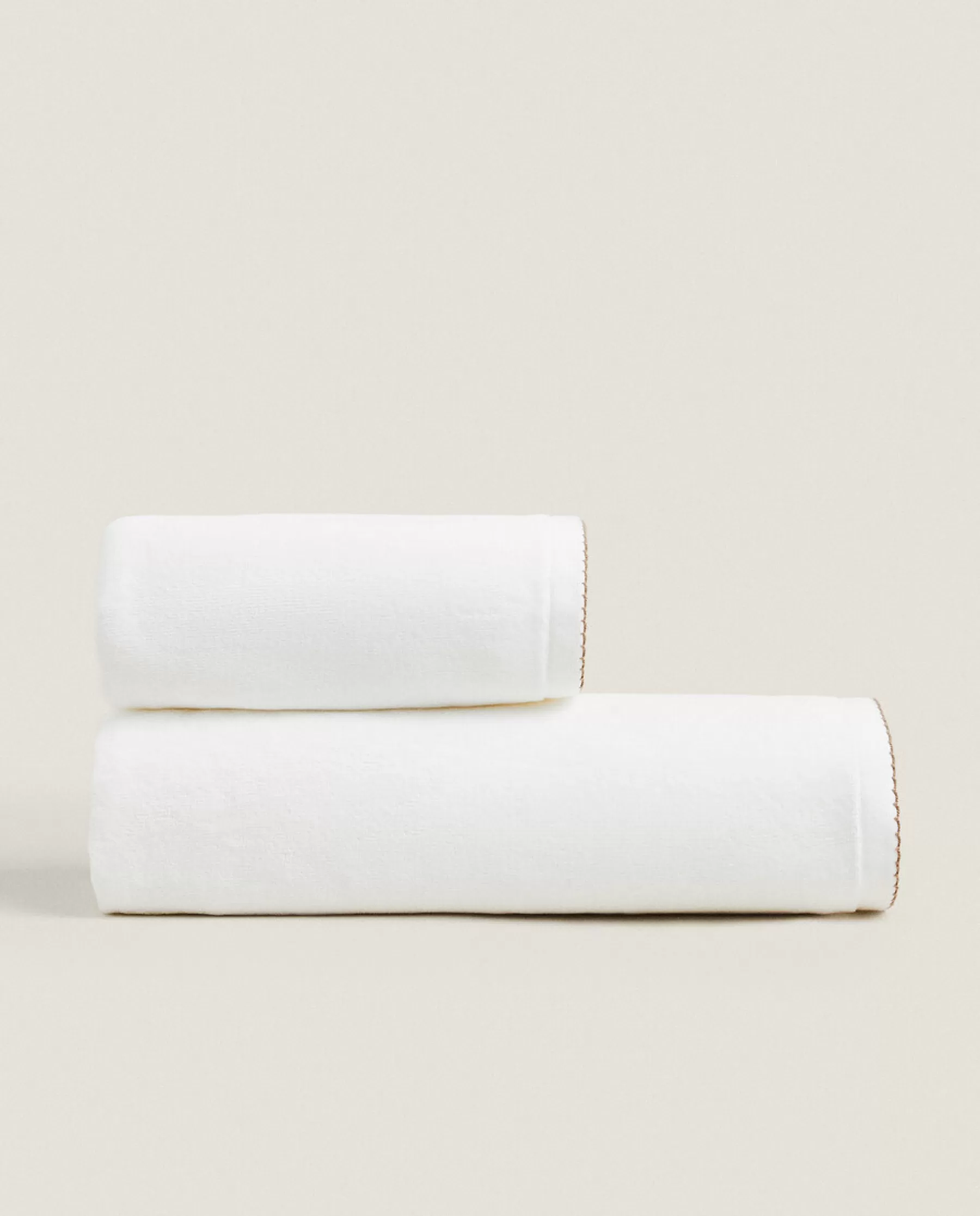 ZARA Home Velour Towel With Trim Detail | Bathroom