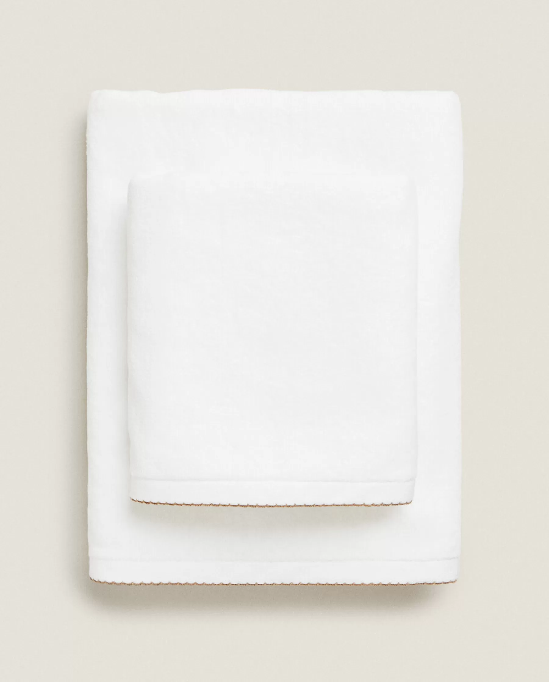 ZARA Home Velour Towel With Trim Detail | Bathroom